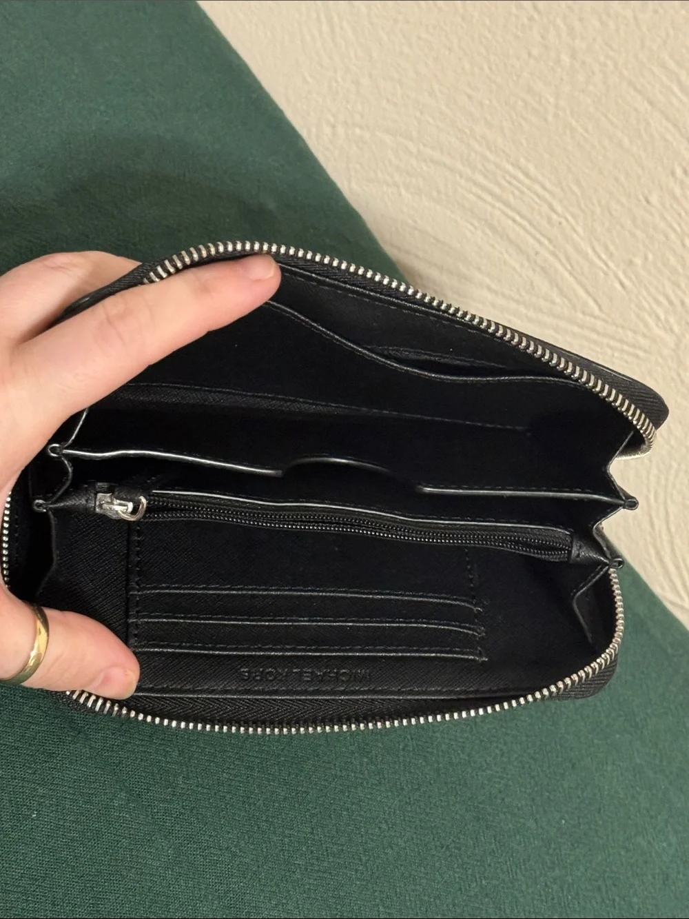 Michael Kors Navy and Pink Striped Zip Wallet Wristlet - Picture 6 of 12